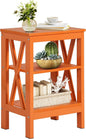 VECELO Modern Nightstands X-Design Side End Table Night Stand with Storage Shelf for Bedroom,Living Room,