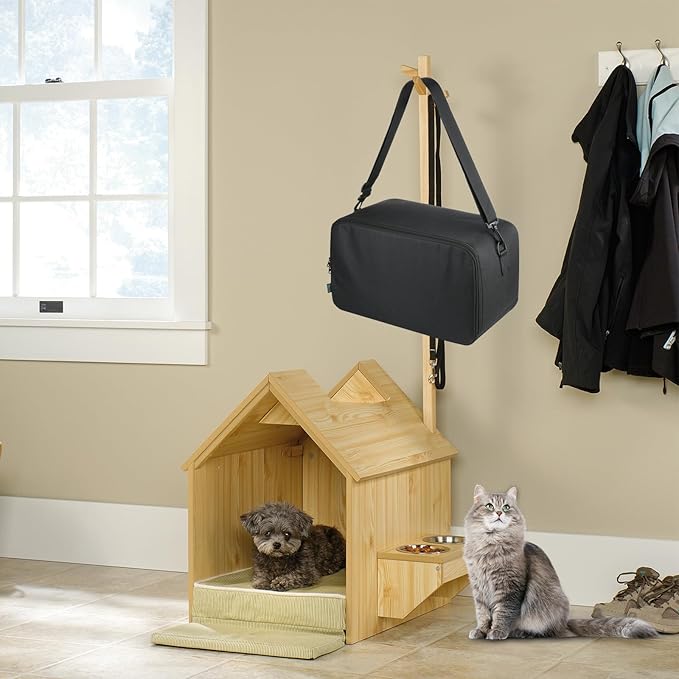 Beautyflier Pet Grooming Supplies Organizer, Protective Tote Bag Case for Pet Grooming Kit & Vacuum Suction Dogs Cats Hair, Travel Pouch Bag for Pet Dog Grooming Vacuum Kit, Bag Only (Black)-Mewly Pet