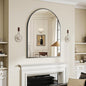 BEAUTYPEAK 32"x42" Arch Bathroom Mirror, Wall Mounted Vanity Metal Frame Mirror for Bedroom, Entryway, Living Room, Black