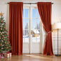 Lazzzy Velvet Blackout Curtains Thermal Insulated Room Window Drapes Super Soft Luxury Curtains for Living Room Bedroom Rod Pocket 2 Panels, Rust Red, 52" W x 102" L
