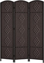 Rose Home Fashion 6 ft Tall Room Divider, Room Dividers and Folding Privacy Screens, 15.7in Privacy Screen 3 Panel Partition Temporary Wall Separation for Private, Dark Coffee