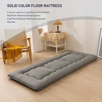 MAXYOYO Cot Japanese Floor Futon Mattress, Single Size Tatami Mat Sleeping Pad Foldable Roll Up Boys Girls Narrow Mattress Kids Lounger Pillow Bed