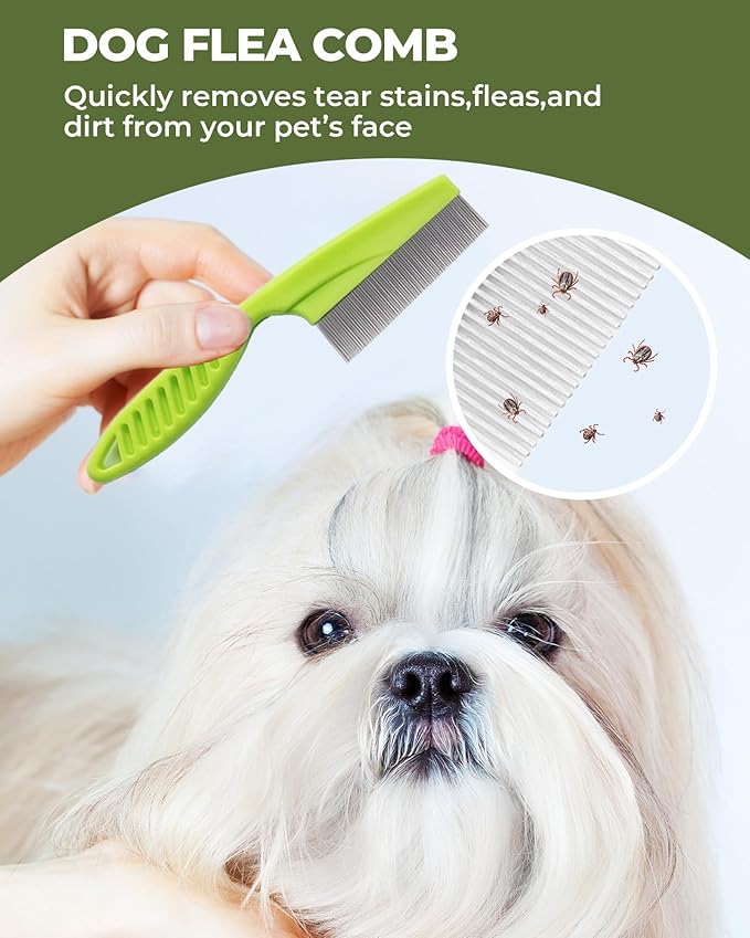 Dog Brush for Shedding Grooming,6 Pack Long-Pin Brush Set for Long Haired Dog Cat Goldendoodles Poodles Doodles Green-Mewly Pet