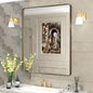 30x36 Bronze Bathroom Wall Mirror, Modern Brushed Metal Framed Mirror for Vanity, Rounded Oil Rubbed Bronze Frame, Anti-Rust, Tempered Shatterproof (Horizontal/Vertical)