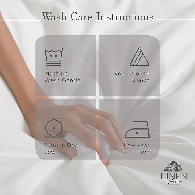 Linen Home 100% Cotton Percale Sheets Full Size, Charcoal, Deep Pocket, 4 Pieces Set - 1 Flat, 1 Deep Pocket Fitted Sheet and 2 Pillowcases, Crisp Cool and Strong Bed Linen