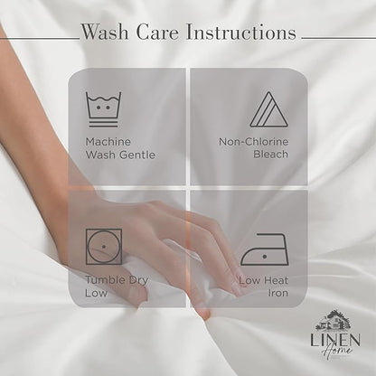 Linen Home 100% Cotton Percale Sheets California King Size, Charcoal, Deep Pocket, 4 Pieces Set - 1 Flat, 1 Deep Pocket Fitted Sheet and 2 Pillowcases, Crisp Cool and Strong Bed Linen
