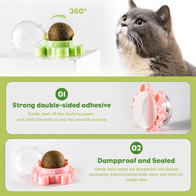Catnip Balls Catnip Ball Toys Including 4 Pieces Suitable for All Breeds of Cats Relieve Anxiety-Mewly Pet