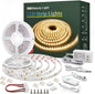 Led Strip Lights 50.5ft Warm White Dimmable Led Light Strip Flexible Rope Lights Kits with 24v Etl Power Supply, Adhesive Clips, Dimmer Switch and Connectors for Indoor Decor