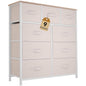 DWVO Dresser with 9 Drawers - Fabric Storage Tower, Organizer Unit for Living Room, Hallway - Sturdy Steel Frame, Wooden Top & Easy Pull Fabric Bins