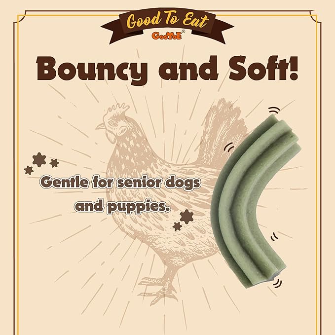 Gootoe Soft Chicken Dental Chews with Chlorophyll 1.5 lb, All Natural, Grain-Free, High-Protein, Healthy & Easily Digestible, Soft Texture, Resealable-Mewly Pet
