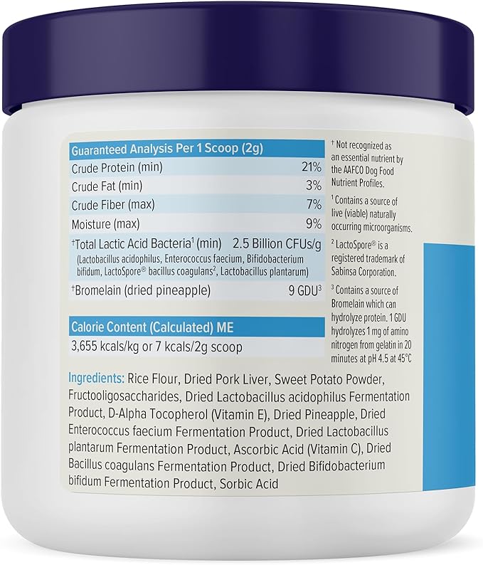 Vetnique Glandex Daily Probiotics for Dogs with Prebiotics to Support Gut Health with Fiber and Digestive Enzymes, Probiotic Chews or Powders (4.25oz Powder, Pork Powder)-Mewly Pet
