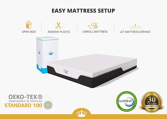 DynastyMattress RV Short King Mattress 8-Inch CoolBreeze Medium-FirmGel Memory-Foam Mattress for RV Bed, Camper, Pop Up and Trailer