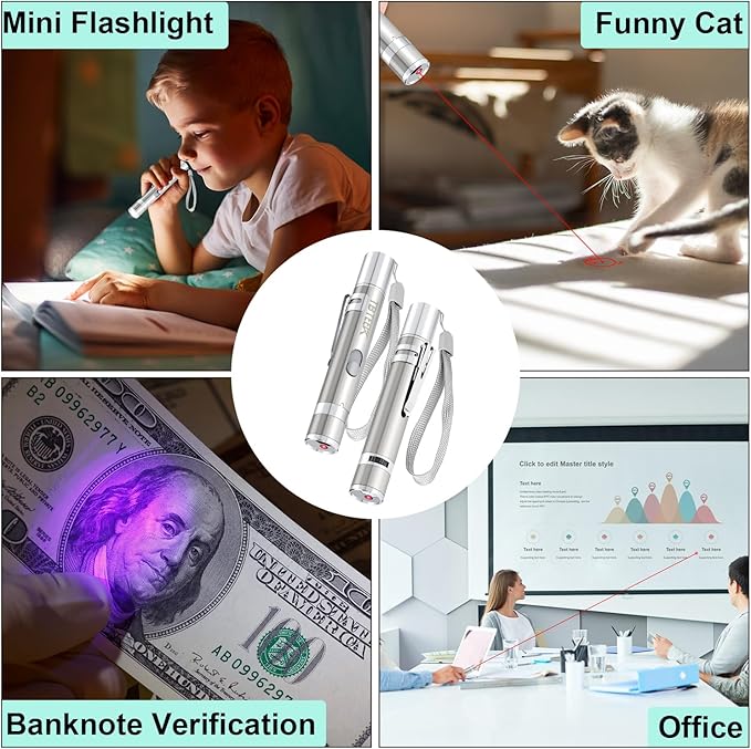 TBTeek Cat Toy, USB Rechargeable Interactive Kitten Toy, 7 Light Modes & Adjustable Patterns, Portable Pet Cat Mouse Toy for Fun Chase Play Exercise (2 Pack)-Mewly Pet