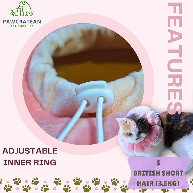 Adjustable Comfy Flower Style Elizabeth Collar for Cats and Puppies Soft Recovery Cone Pet Protective Neck Collar (Pink, Medium)-Mewly Pet