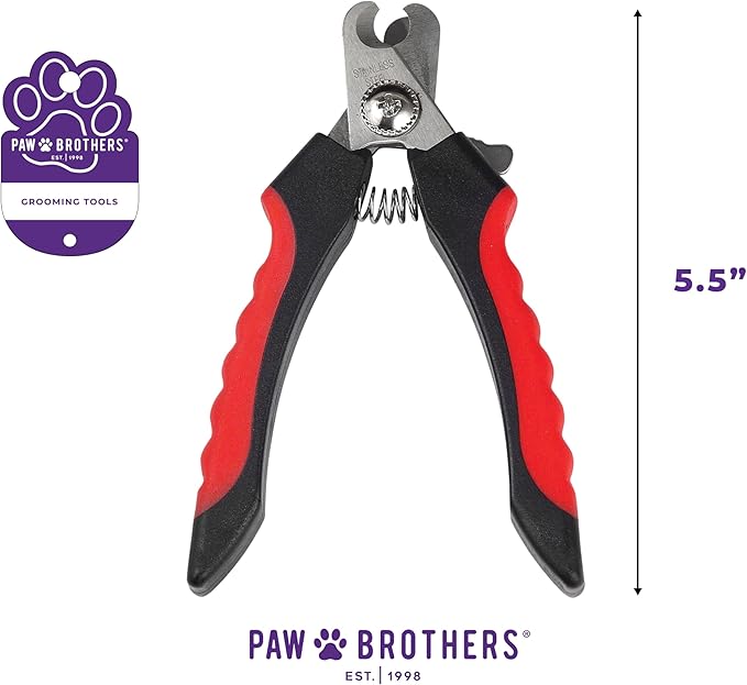 Ryan's Pet Supplies Paw Brothers Nail Clipper for Dogs and Cats, Pet Nail Clippers, Safe Grooming Tool, Professional Grade, Stainless Steel Blades, Safety Guard, Medium, 5.5 inches-Mewly Pet