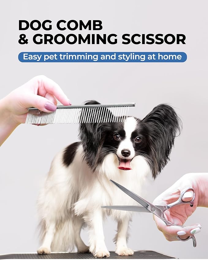 Dog Brush for Shedding Grooming,6 Pack Long-Pin Brush Set for Long Haired Dog Cat Goldendoodles Poodles Doodles Blue-Mewly Pet