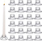 24 PCS Glass Taper Candle Holders Bulk Candlestick Holders Clear Short Tapered Candle Stick Holder Decor Set for Table Centerpiece Wedding Party Advent Christmas Home Decorations (24, Clear)
