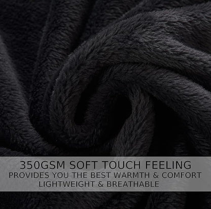 Soft Blanket Twin Size Fleece Warm Fuzzy Throw Blankets for The Bed Sofa Lightweight Charcoal Grey 66" x 90"