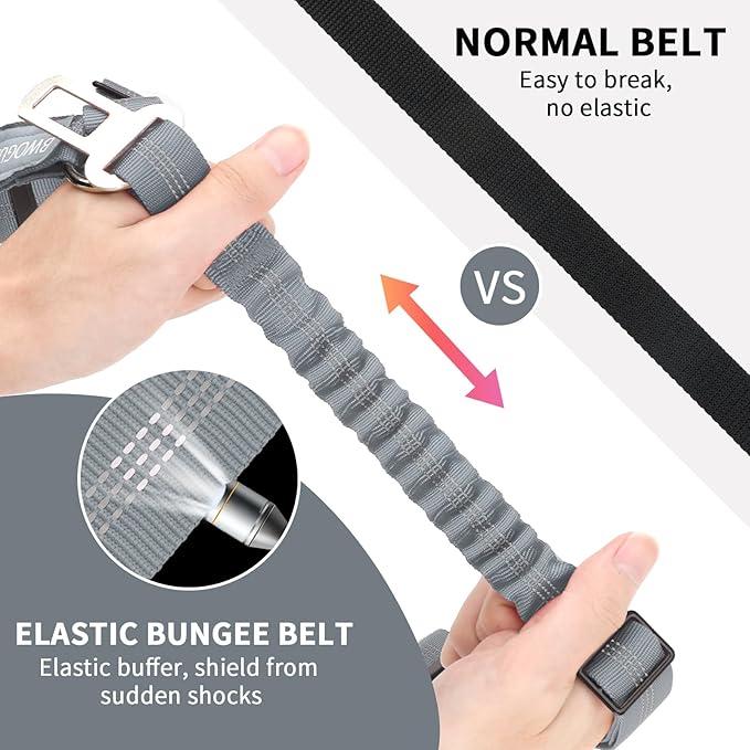 BWOGUE Pet Dog Cat Seat Belt Reflective Car Dog Headrest Restraint Leash Elastic Buffer Bungee Adjustable Tangle-Free Safety Leads Vehicle Seatbelt Harness for Small, Medium and Large Dogs (1 Pack)-Mewly Pet