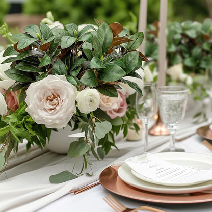 4 Pcs Artificial Magnolia Leaves Branches 30 Inch Each with 3 Branches with Magnolia Fruit Faux Stems for Indoor Outdoor Home Wedding Floral Arrangement Decoration