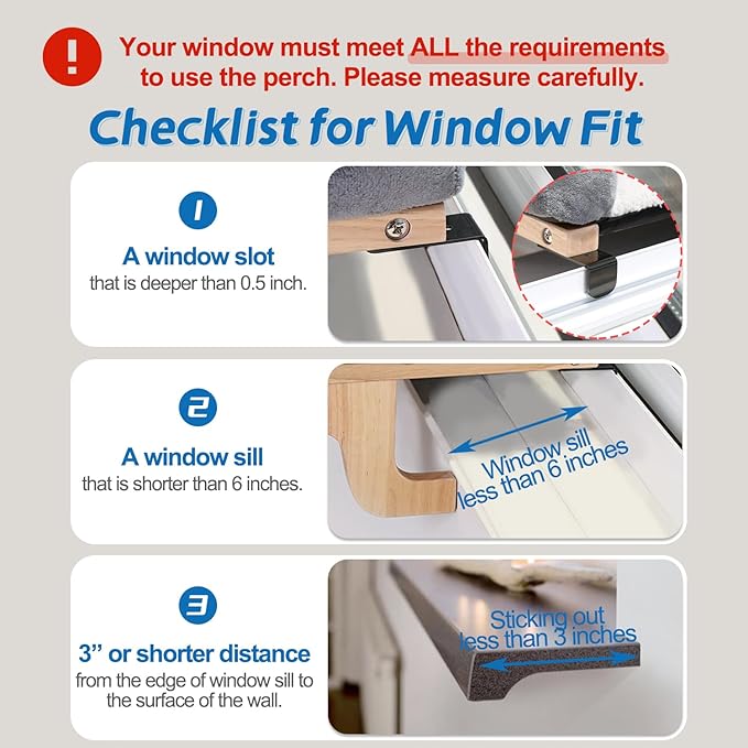 Easy Seat Cat Perch for Window Sill - Hammock Design w/Pine Wood & Robust Metal Frame - Cat Window Seat for Large Cats and Kittens (Natural Color Wood w/Gray Bed, Medium (23''W x 14''D))-Mewly Pet