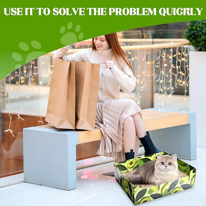 CONLI 30 PCS Disposable Litter Boxes for Cats, Foldable Waterproof Kitten Litter Box Low Entry, Portable Litter Box for Cats Small Pets Animals Travel Needs-Mewly Pet