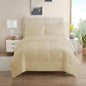 King Size Comforter Set with Sheets - 7-Piece Bedding Collection - 1 Comforter, 1 Fitted Sheet, 1 Flat, 4 Pillowcases - Deep Pocket - Soft & Breathable Premium Quality - Ideal for All Seasons, Beige