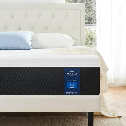 Molblly Twin XL Mattress,10 Inch Cooling-Gel Memory Foam Mattress Bed in a Box,Bed Supportive & Pressure Relief, 38" X 78"