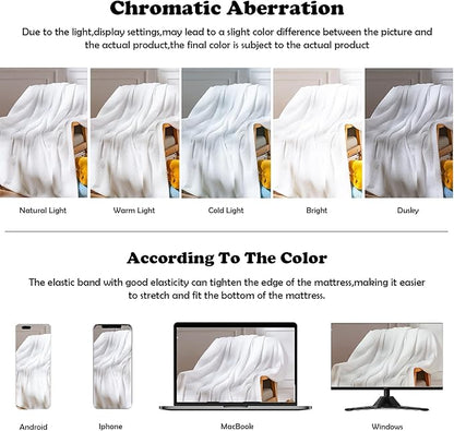 NEWCOSPLAY Super Soft Queen Blanket White Premium Silky Flannel Fleece Leaves Pattern Lightweight Bed Blanket All Season Use (White, Queen(90"x90"))