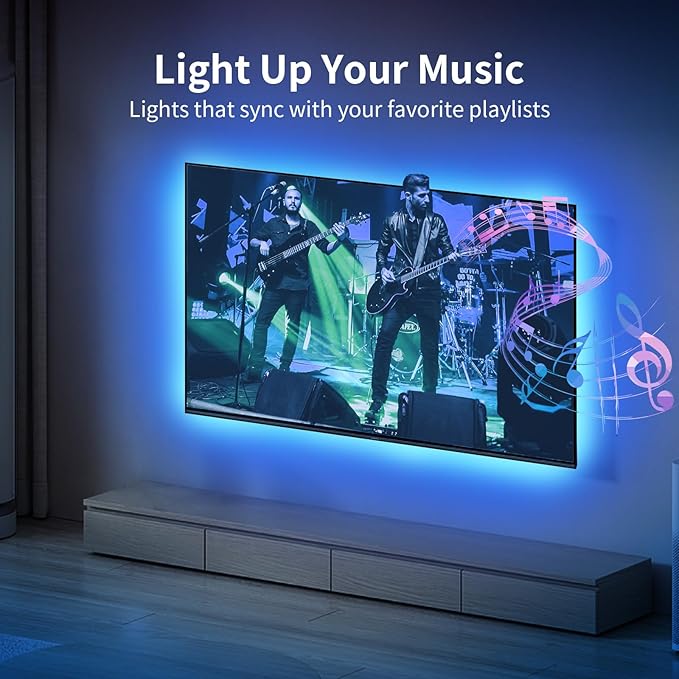 KSIPZE LED Lights for TV, 9.6ft TV led Backlight for 32-45 Inch TVs RGB TV Backlight Behind Music Sync Bluetooth APP & Touch Control TV LED Strip Lights USB Powered for Bedroom/Gaming