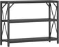 Homeiju Entry Table 40" Width, 3-Tier Entryway Table with Storage, Industrial Sofa Table with Open Shelves, Foyer Tables for Entryway, Hallway, Kitchen, Living Room and Bedroom, Black