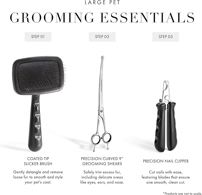 Tweezerman 9" Pet Grooming Scissors with Safety Round Tips, Professional Curved Grooming Shears for Medium to Large Dogs-Mewly Pet