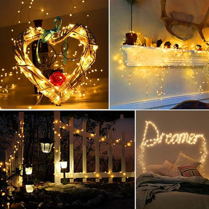 Moobibear LED String Lights 99ft UL Listed Plug in Fairy Lights 300 LED Warm White Waterproof Copper String Lights with ON/Off Switch for Bedroom Patio Birthday Wedding Valentines Day Decor