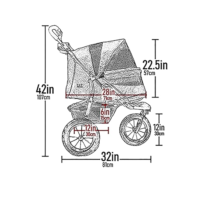 Pet Gear No-Zip AT3 Pet Stroller for Cats/Dogs, Zipperless Entry, Easy One-Hand Fold, Jogging Tires, Removable Liner, Cup Holder + Storage Basket, 1 Model, 2 Colors Summit Grey 2023-Mewly Pet