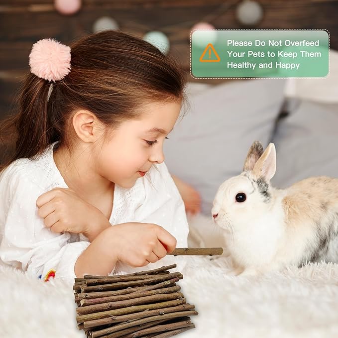 250g Natural Peach Wood Chew Sticks for Rabbits, Hamsters, Chinchillas - Extra Hard Teeth Grinding Toy | Untreated, Safe & Long-Lasting Rodent Chews-Mewly Pet