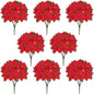 8 Pack Poinsettia Flowers Artificial Christmas Decorations, Red Poinsettia Flowers for Christmas Tree, Velvet Poinsettias Artificial Flowers for Xmas Decor DIY for Home Vase Indoor Outdoor Garden