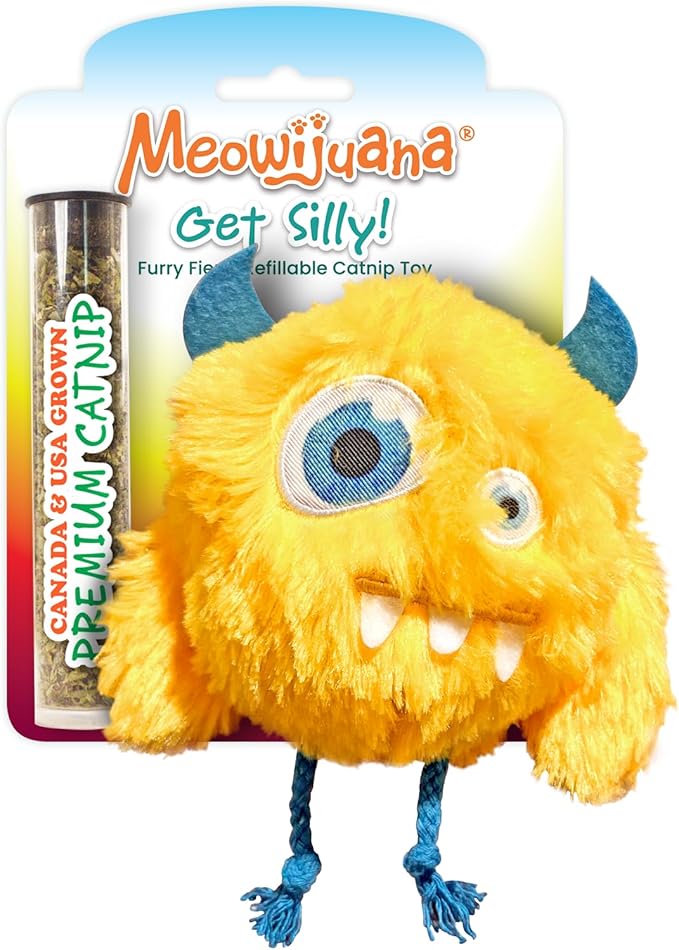Meowijuana Refillable Cat Toys | Get Silly - Furry Friend Catnip Toys | Includes Potent Hand Harvested Catnip Grown in North America | Promotes Play and Cat Health-Mewly Pet
