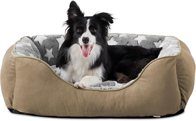 SIWA MARY Orthopedic Dog Bed Medium Size, Washable Waterproof Sofa With Non-Slip Bottom, Comfort for Medium Dogs, M(30"x24"x9") Brown-Mewly Pet