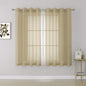 KEQIAOSUOCAI Tan Sheer Voile Window Treatment Grommet Top Curtain Panels for Bedroom and Living Room (54 x 63 inches Long, Set of 2)