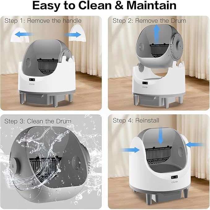 Automatic Litter Box, [Safe Anti-Pinch] CAUSII Large Capacity Self-Cleaning Cat Litter Box for Multiple Cats, App Control, Quiet & Odor-Free,for 3.5-24.2LB, with 30PCS Garbage Bags,Litter Mat-Mewly Pet