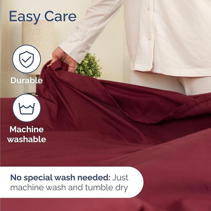 Twin 4 Piece Sheet Set - Comfy Breathable & Cooling - Ultra Soft Hotel Luxury Bedding Set w/ 8-16 Inch Deep Pockets - 1 Flat & 1 Fitted Sheet & 2 Pillowcases - Wrinkle Free and Easy Care - Burgundy