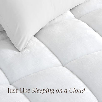 Bare Home King Microplush Mattress Topper - Pillow Top Reversible - Soft Mattress Cover - Dual Sided All-Season - 8" to 24" Deep Pocket - Fitted Cover - Plush Mattress Pad (King)