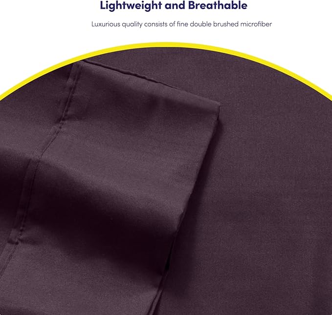 Twin Size Bed Sheets - 4 Piece 1500 Supreme Collection Fine Brushed Microfiber Deep Pocket Twin Sheet Set Bedding - 1 EXTRA PILLOW CASES, GREAT VALUE, Twin, Purple