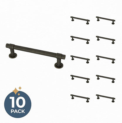 Franklin Brass - Francisco Warm Chestnut Cabinet Handles 4 Inch (4") Hole Center Pulls | Easy Install, Durable Hardware for Kitchen Cabinet Door, Drawers, Dresser Pull, Furniture (10 Pack)
