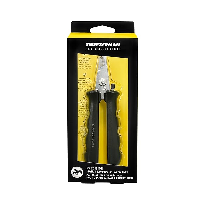 Tweezerman Large Nail Clippers for Dogs & Cats, Manual Professional Cat & Dog Nail Trimmer with Ergonomic Handle-Mewly Pet