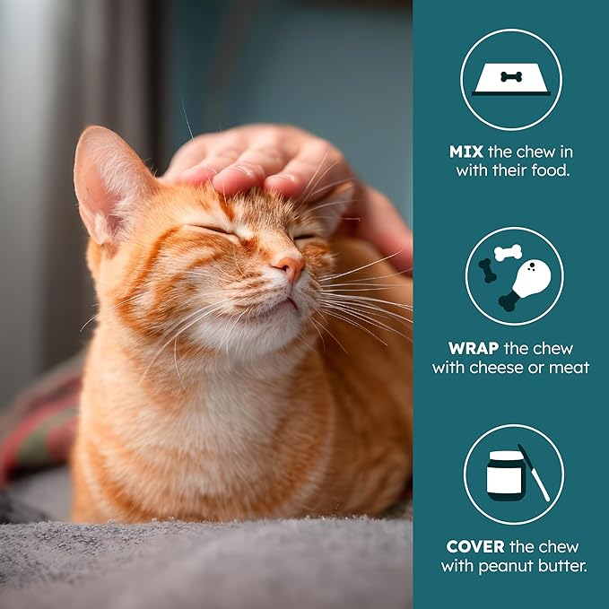 Immune Plus Chews for Cats - Vet-Reviewed - Boosts Immunity & Liver Health with Turkey Tail, Reishi & Milk Thistle | Promotes Shiny Coat & Reduces Lumps | 60 Chicken-Flavored Soft Chews-Mewly Pet