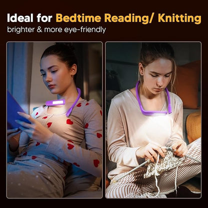 Neck Reading Lamp Purple Gifts For Women Book Lovers Knitting Crochet Accessories, Stocking Stuffers Christmas Birthday Present For Mom Wife Grandma Bible Readers Knitters Quilting Sewing Supplies