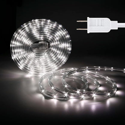 LED Rope Lights, 33Feet Daylight Flat Flexible Strip Light, Plug in Novelty Lighting, Connectable and Waterproof for Home Christmas Holiday Garden Patio Party Decoration