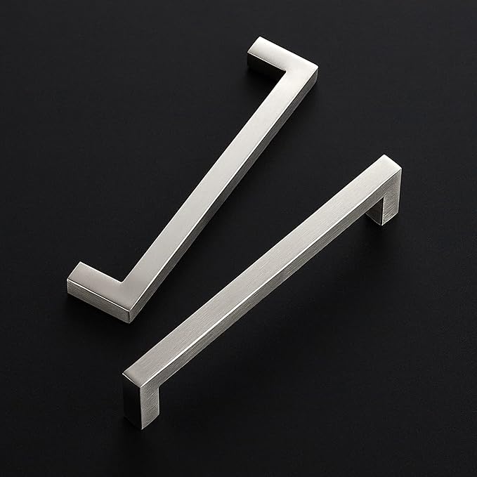 Ravinte 5 Pack 6-1/4 Inch Square Cabinet Handles - Brushed Nickel Pulls, Stainless Steel Drawer Pulls, Kitchen Cabinet Hardware