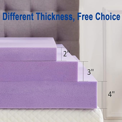 SINWEEK 4 Inch Gel Memory Foam Mattress Topper Ventilated Soft Pressure Relieve Mattress Pad, Breathable Bed Topper, CertiPUR-US Certified, Full Size